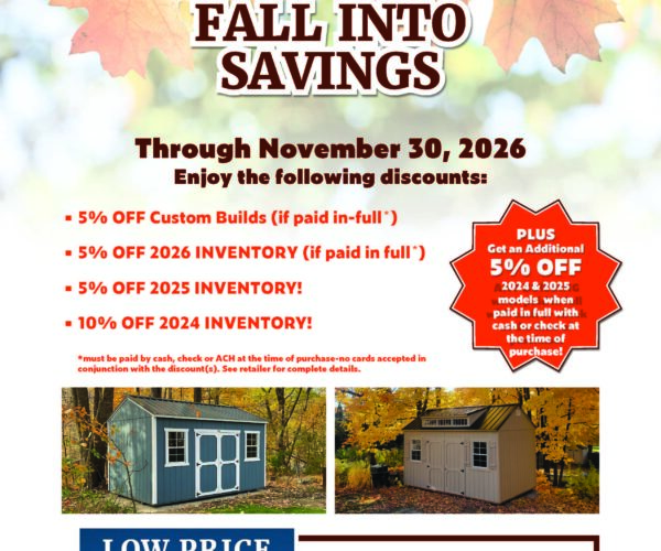 FALL SAVINGS SALE!