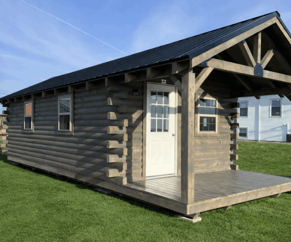 12' x 30' Bear Lake Log Cabin w/ 6' Porch