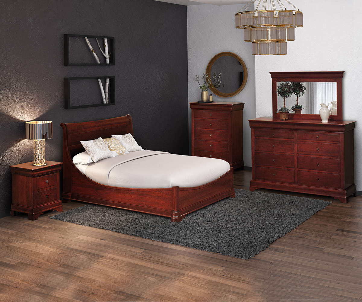 Louis Phillipe Panel Bed With Drawer Units - Image 4