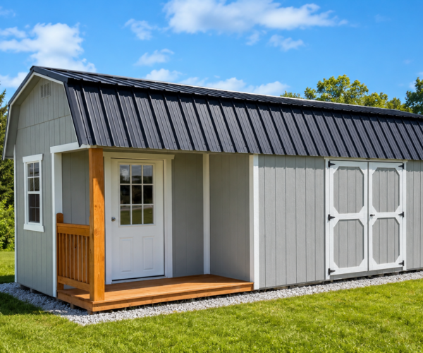 10' x 24' Lofted Barn with Corner Porch