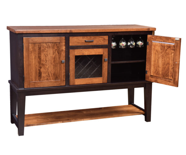 Settlers Buffet With Wine Rack and Shelf
