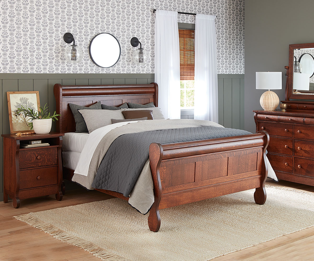 Old Classic Sleigh 1 Drawer Open Nightstand - Image 5
