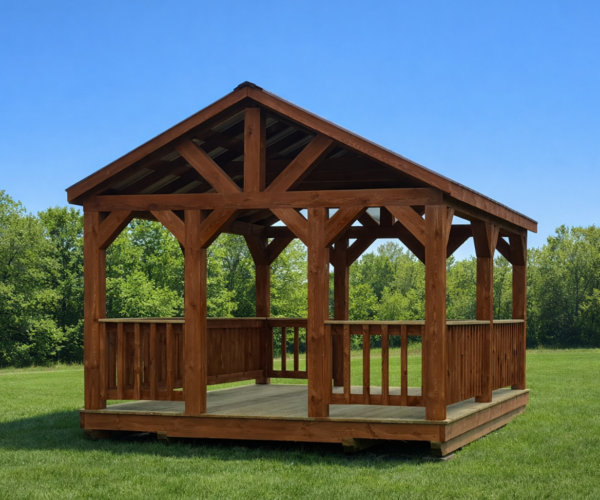 12' x 16' Post & Beam Pavilion w/Railings
