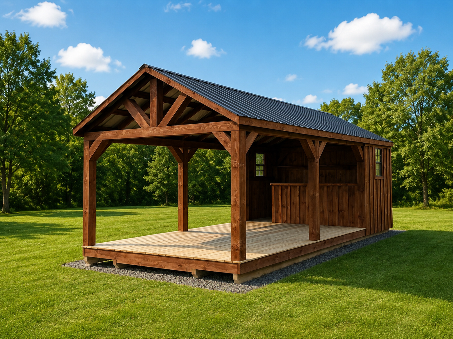 12' x 22' Rustic Bar Pavilion