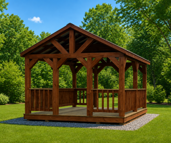 12' x 16' Post & Beam Pavilion w/Railings