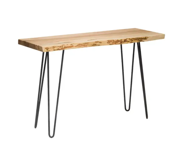 Live Edge Sofa Table with Hairpin Base