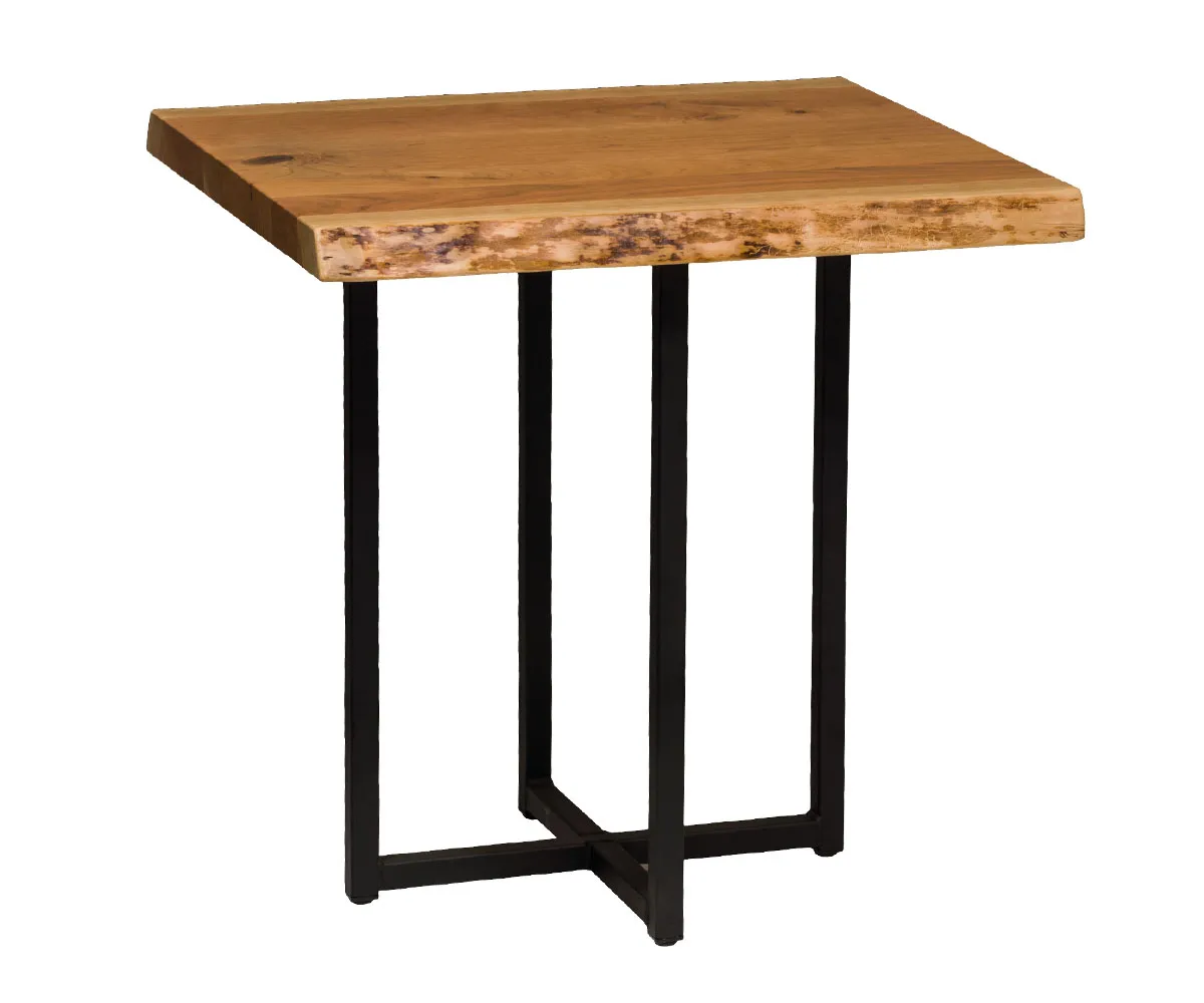 Live Edge End Table with T Base