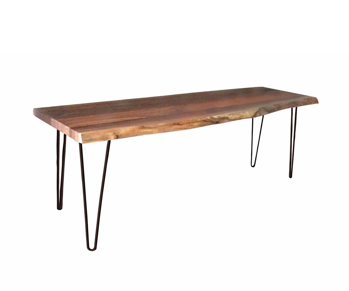 Live Edge Bench with Hairpin Legs